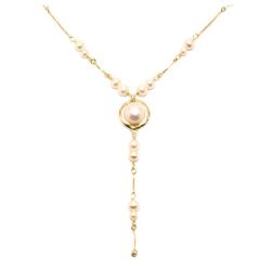 Colar P�rola com Pingente em Ouro 18 Kilates - 21407